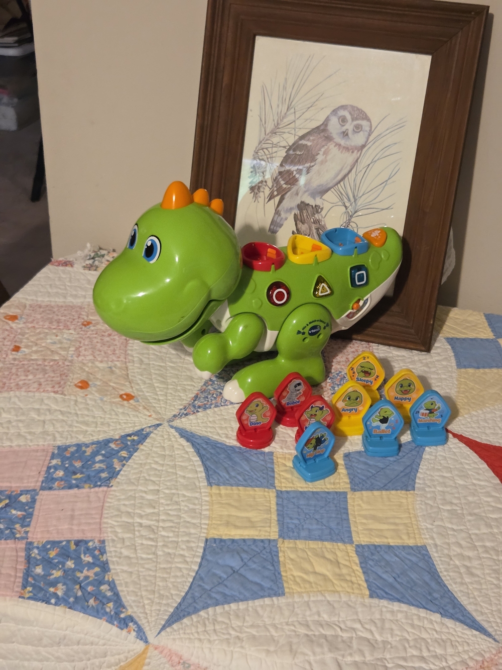 Bright Green Dino Shape & Color Learning Toy for Toddlers